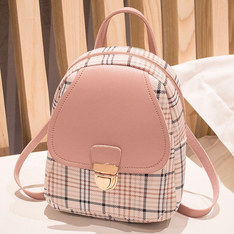 Mini Plaid Travel Backpack Purse