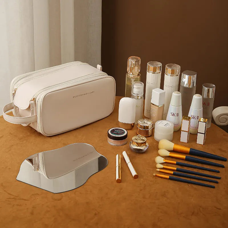 Tri-Zip Large Capacity Travel Cosmetic Organizer