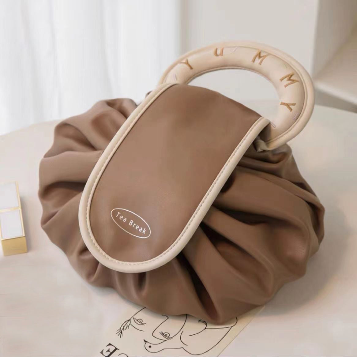 Drawstring Travel Cosmetic Organizer Bag