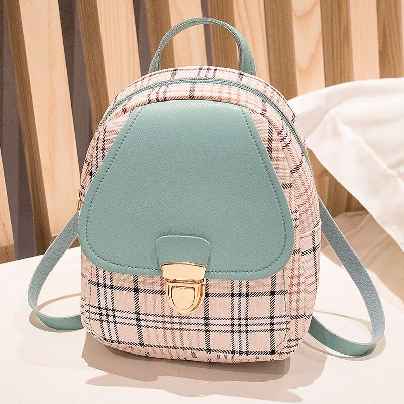 Mini Plaid Travel Backpack Purse