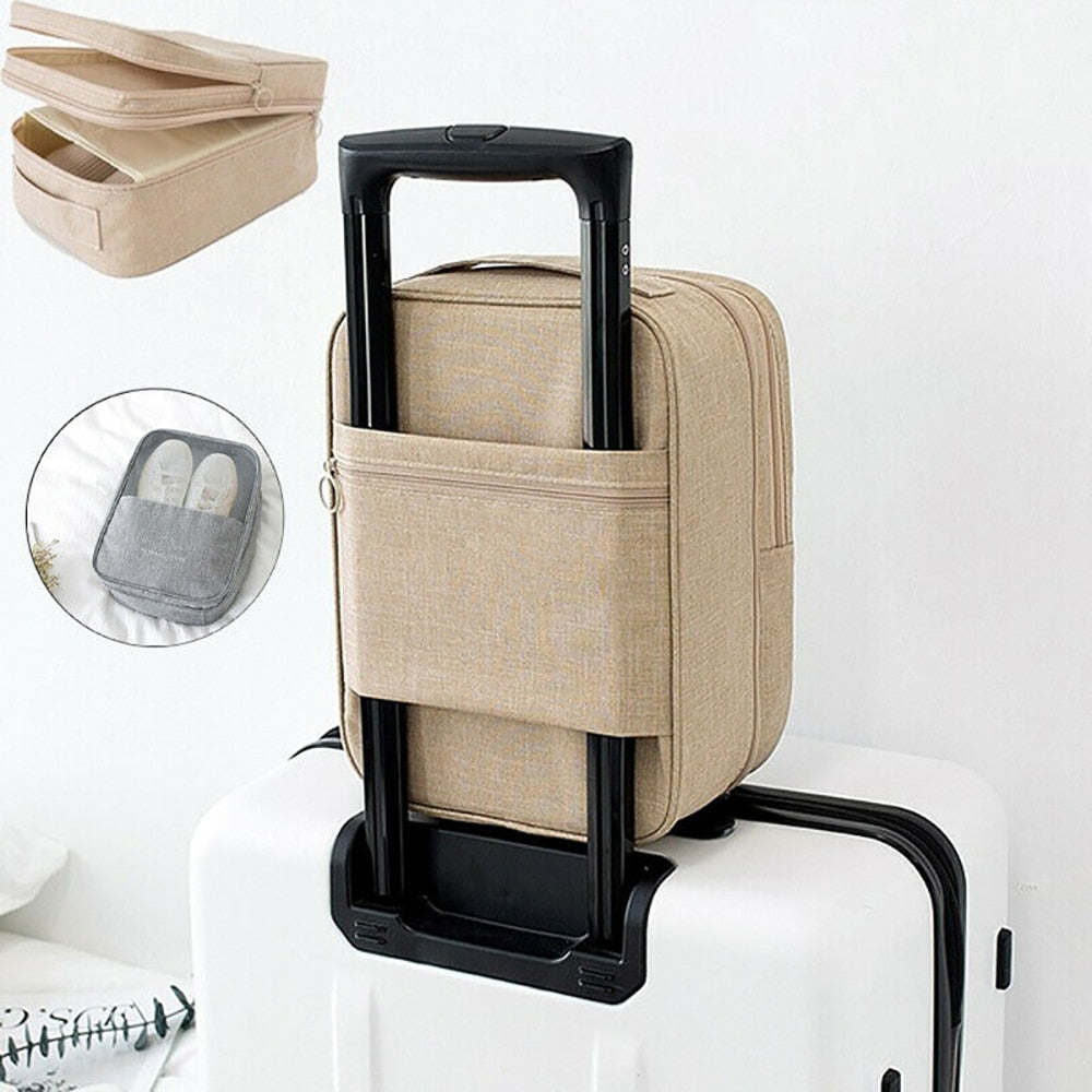 Waterproof Travel Shoe Organizer Bag with Trolley Sleeve