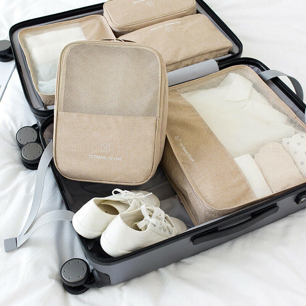 Waterproof Travel Shoe Organizer Bag with Trolley Sleeve