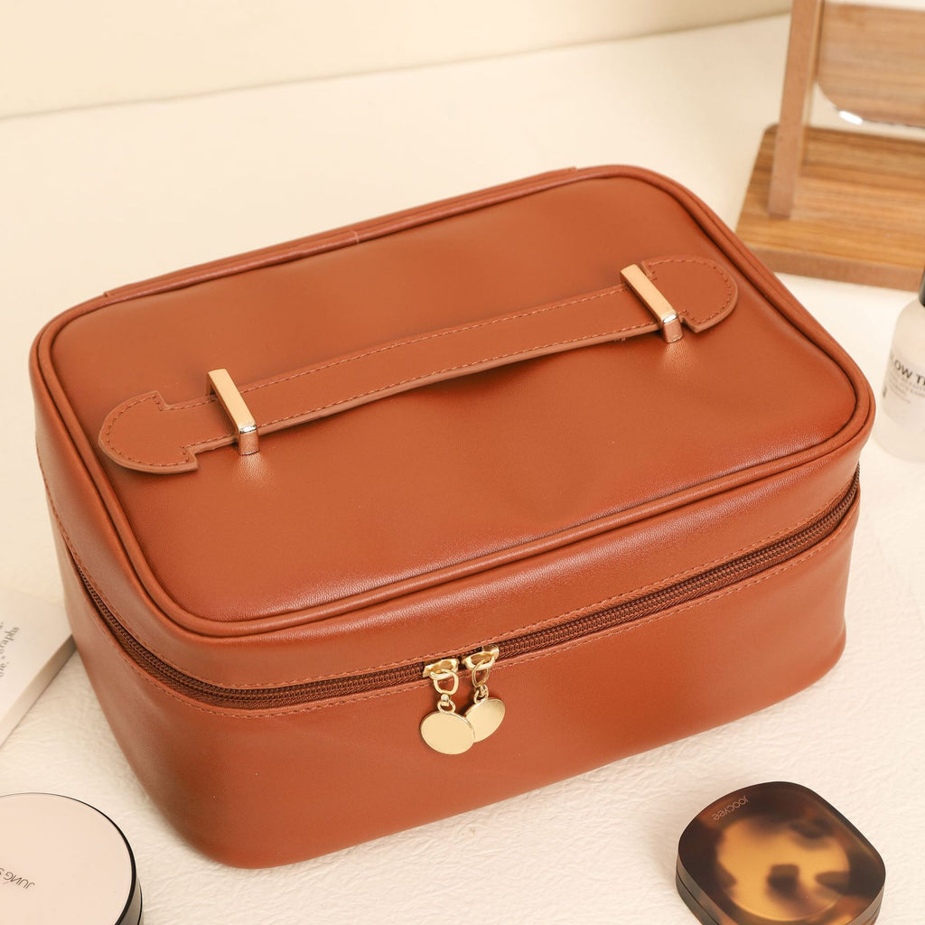 Square Handle-Top Travel Cosmetic Organizer
