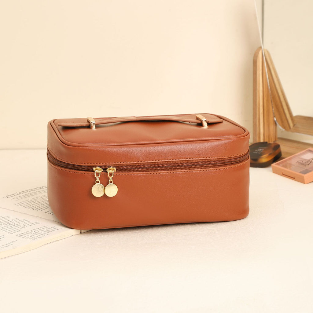 Square Handle-Top Travel Cosmetic Organizer