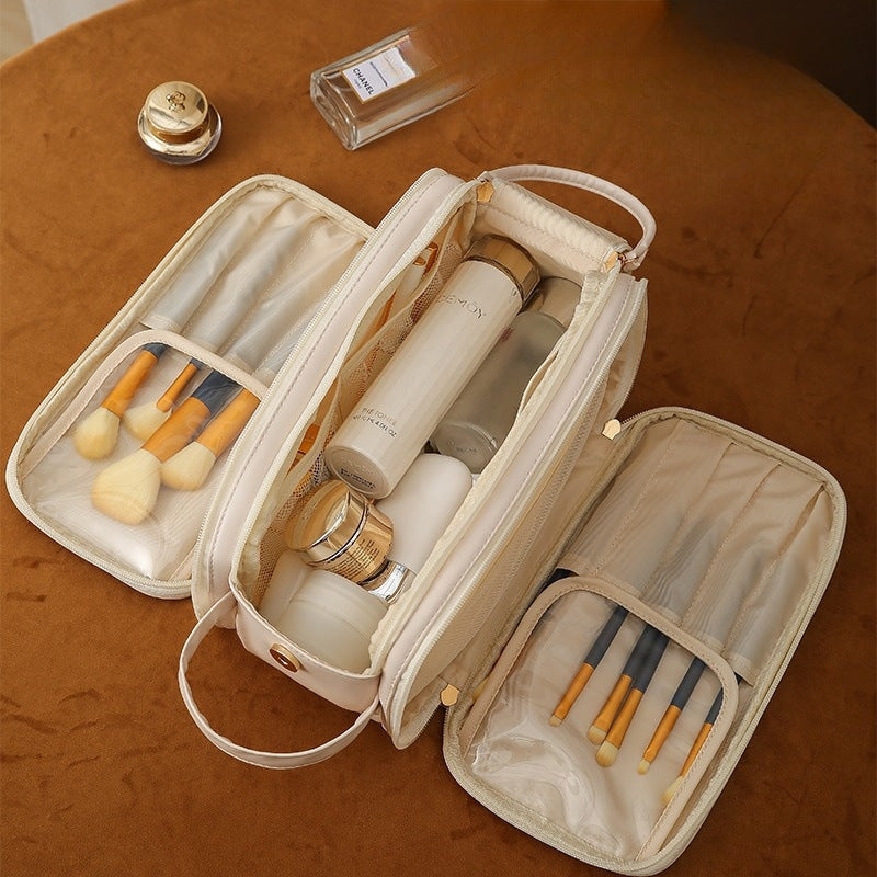 Tri-Zip Large Capacity Travel Cosmetic Organizer