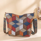 Contrast Color Large Tote Bag