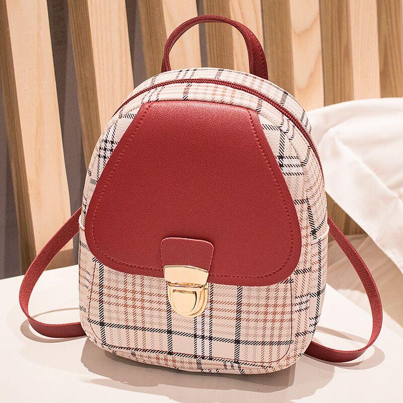 Mini Plaid Travel Backpack Purse