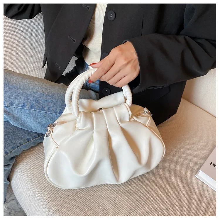 Cloud Print Pleated Bag