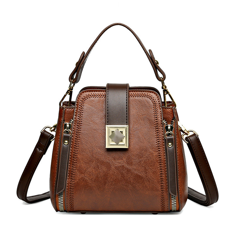 Retro Textured Crossbody Bag