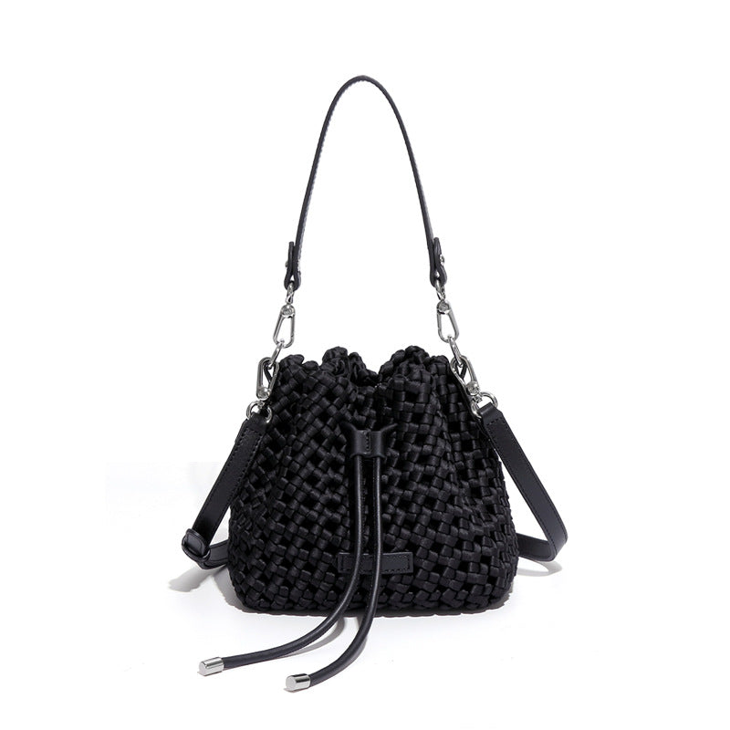 Hand-Woven Windmill Knot Bucket Bag