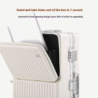 High-End Smart PC Suitcase – Front-Opening USB Travel Luggage