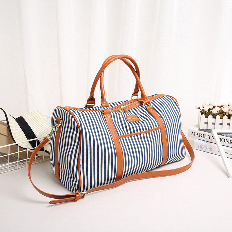 Striped Canvas Travel Bag