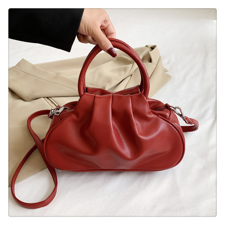 Cloud Print Pleated Bag