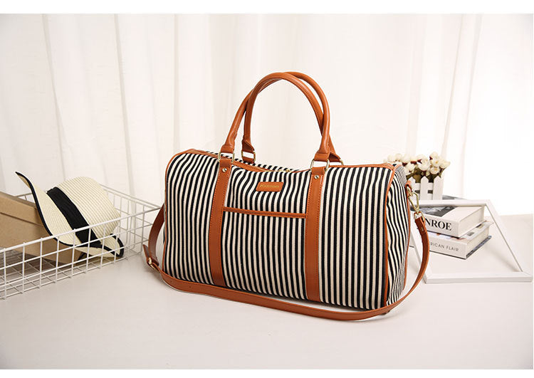 Striped Canvas Travel Bag