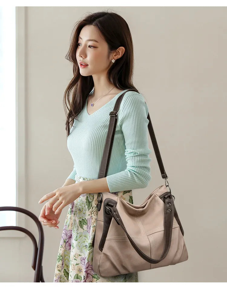 Womens Stylish Versatile Tote And Crossbody Bag
