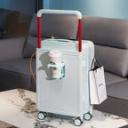 Ultra-Light USB Trolley Luggage – Secure Password Carry-On with Cup Holder