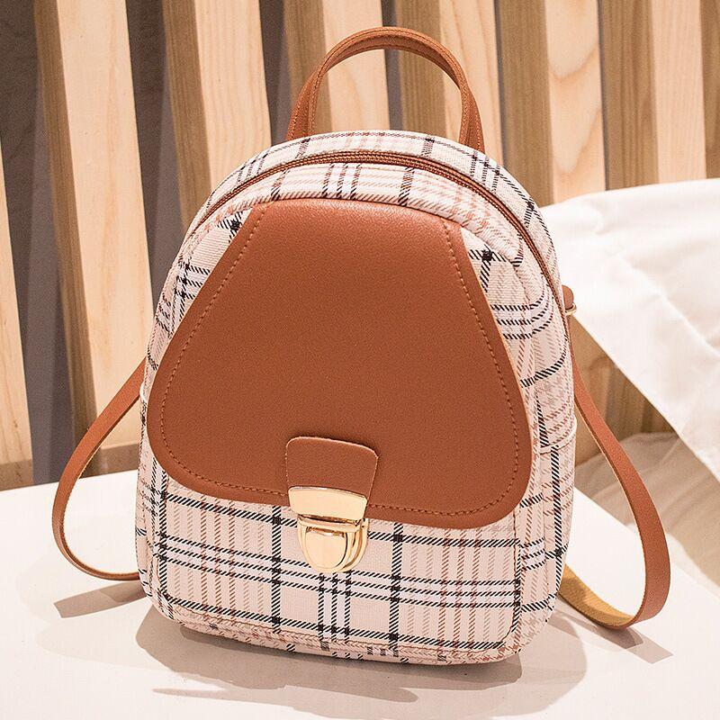 Mini Plaid Travel Backpack Purse