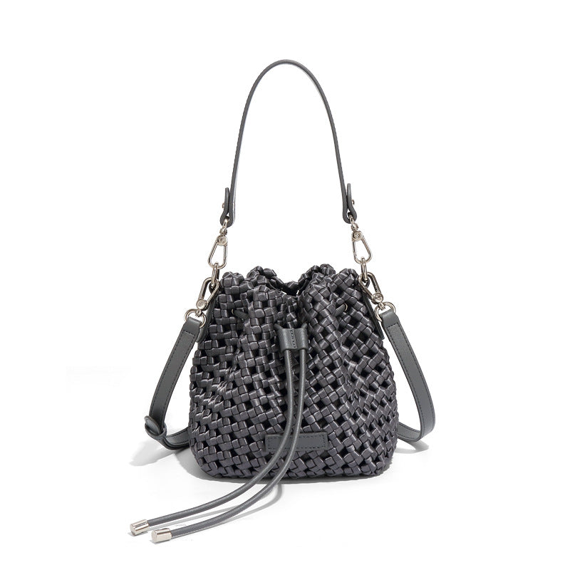 Hand-Woven Windmill Knot Bucket Bag