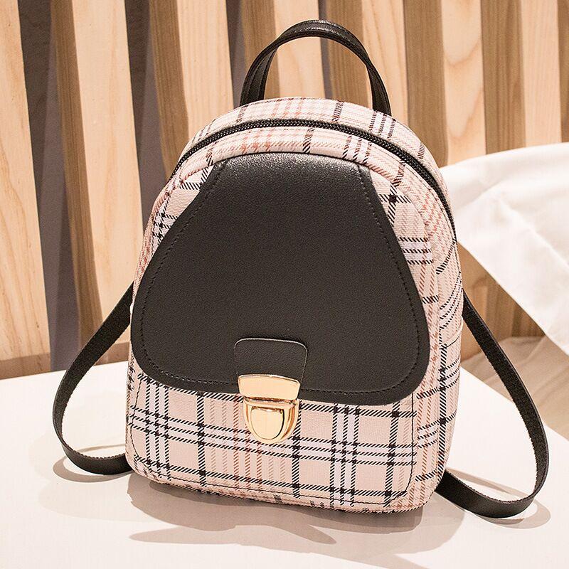 Mini Plaid Travel Backpack Purse