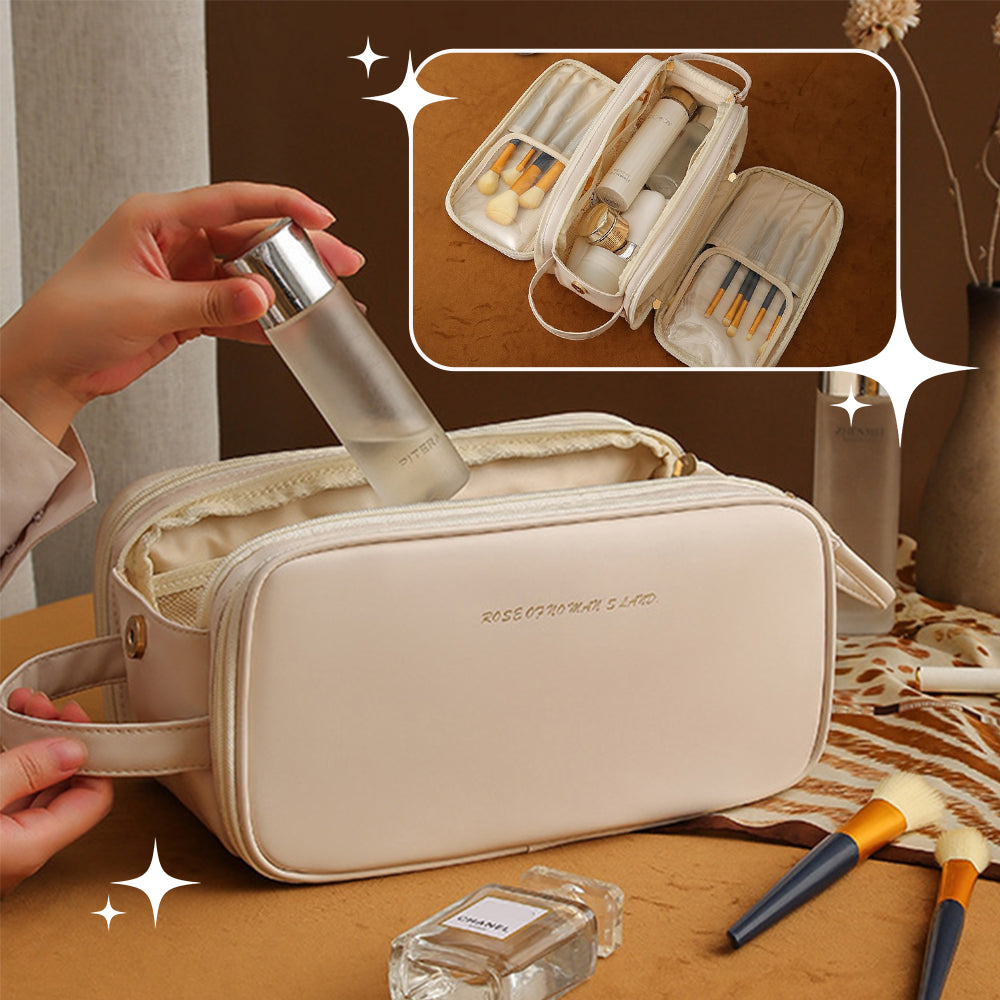 Tri-Zip Large Capacity Travel Cosmetic Organizer