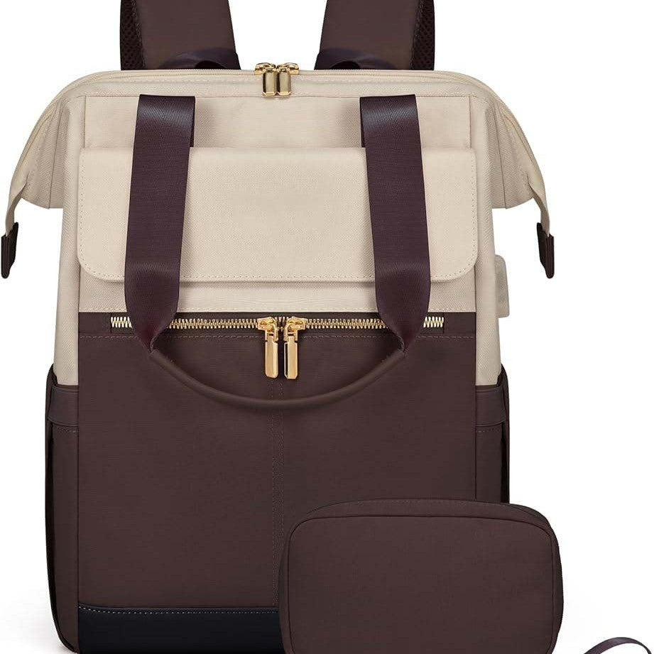 Large Capacity Travel Laptop Backpack with Contrast Design