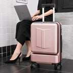 Front & Rear Opening ABS Trolley Case – Silent Wheel Travel Luggage