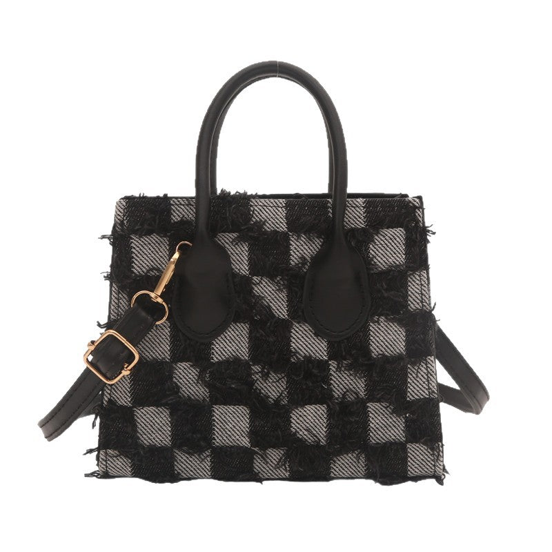 Women’s Plaid Denim Crossbody Bag