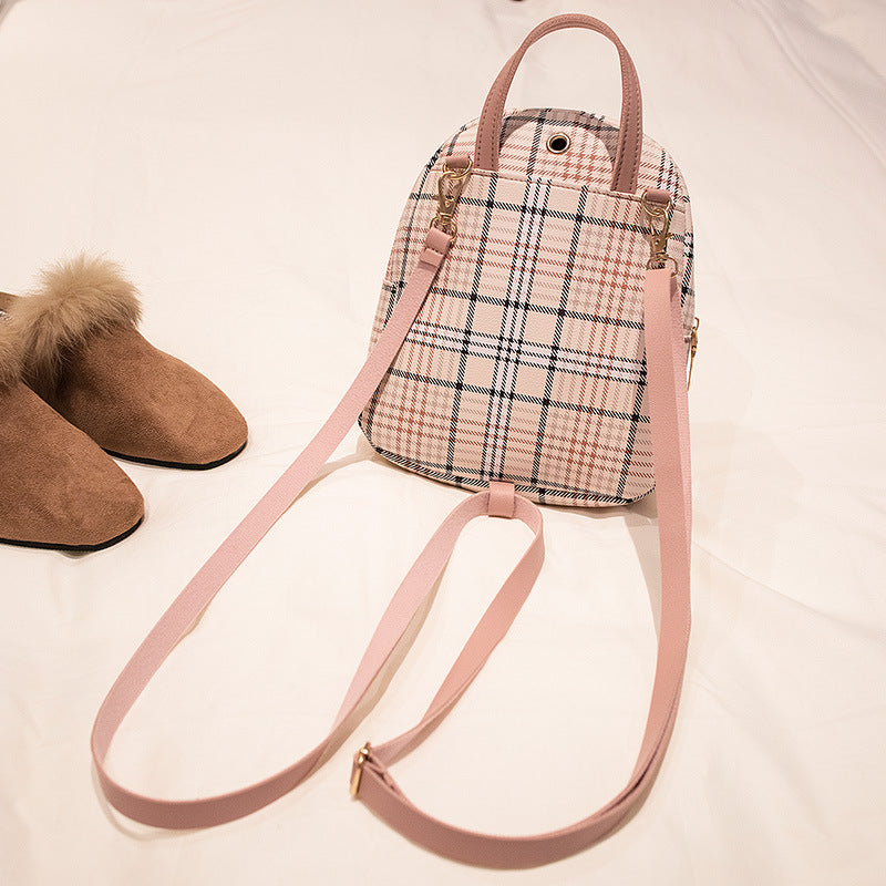 Mini Plaid Travel Backpack Purse