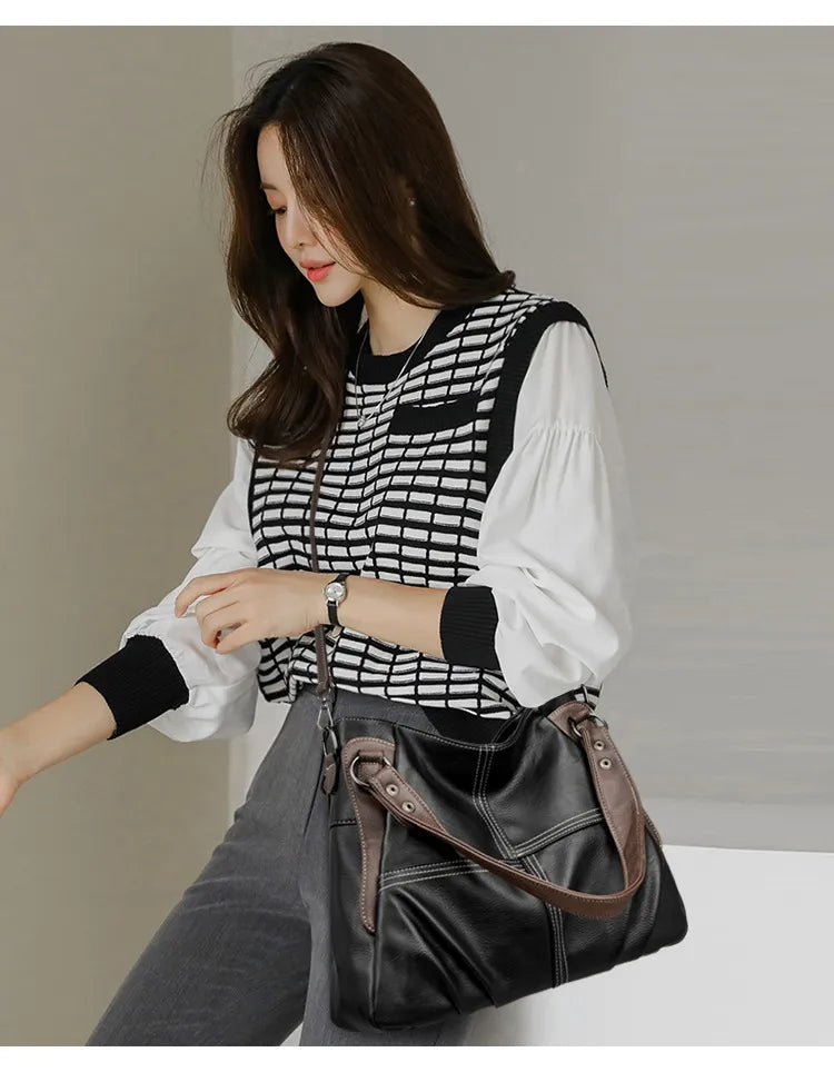 Womens Stylish Versatile Tote And Crossbody Bag