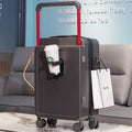 Ultra-Light USB Trolley Luggage – Secure Password Carry-On with Cup Holder