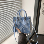 Women’s Plaid Denim Crossbody Bag