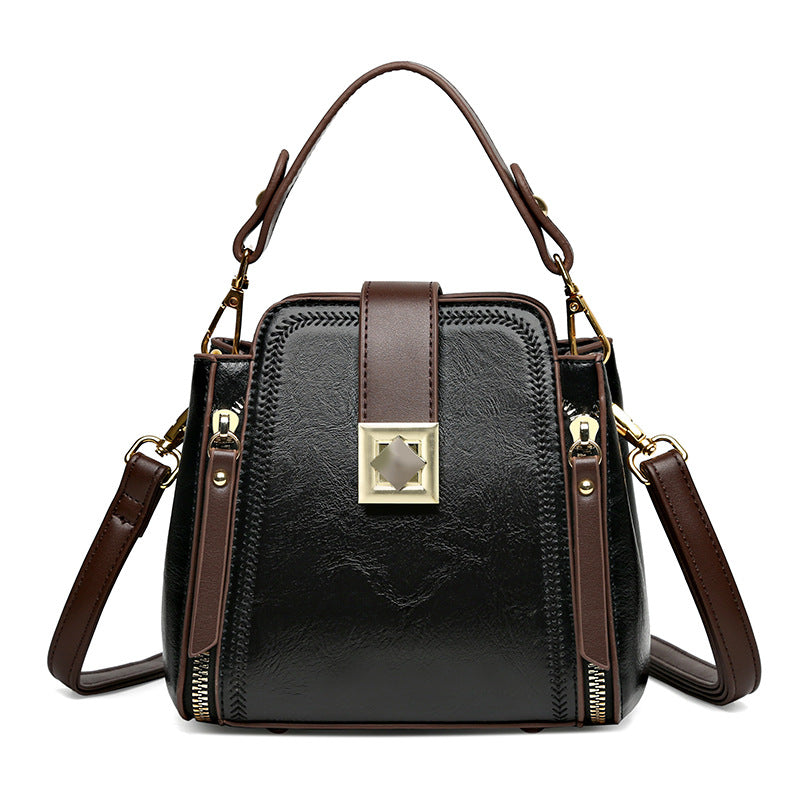 Retro Textured Crossbody Bag