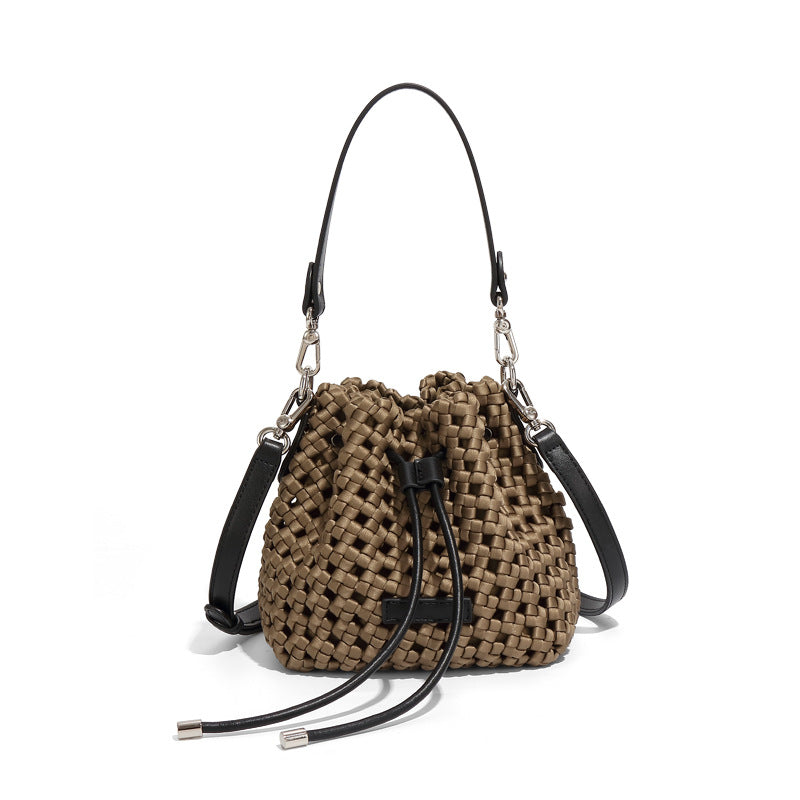 Hand-Woven Windmill Knot Bucket Bag