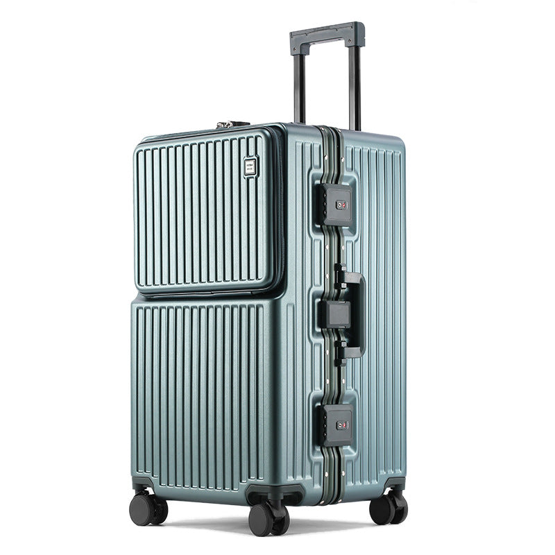 High-End Smart PC Suitcase – Front-Opening USB Travel Luggage