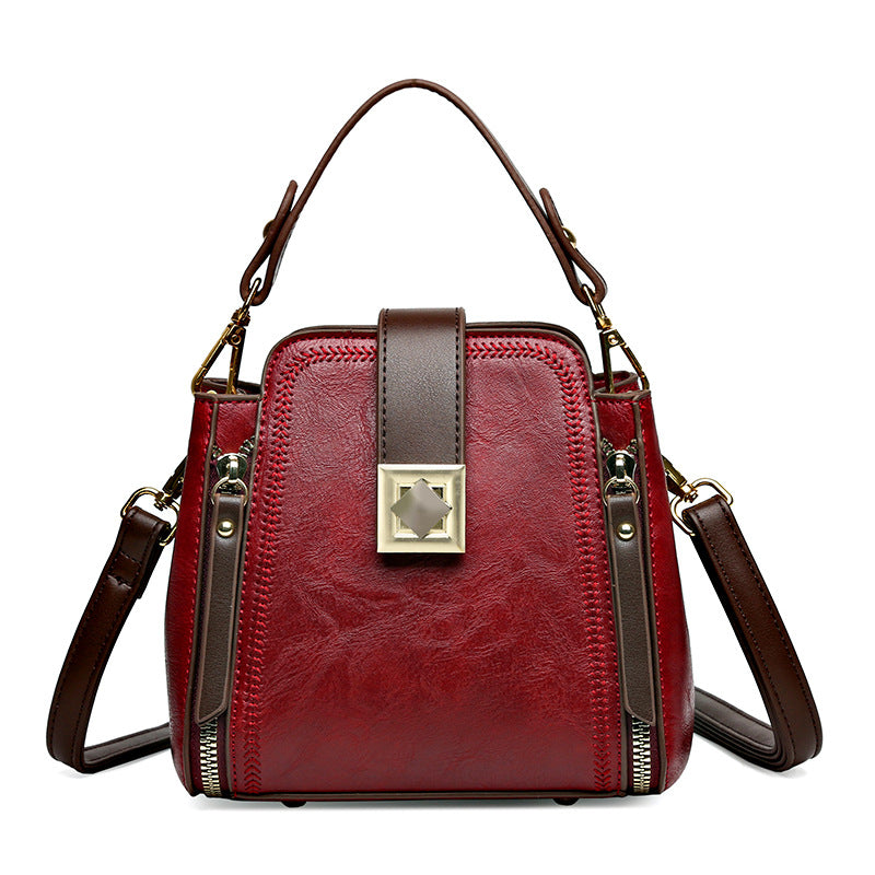 Retro Textured Crossbody Bag