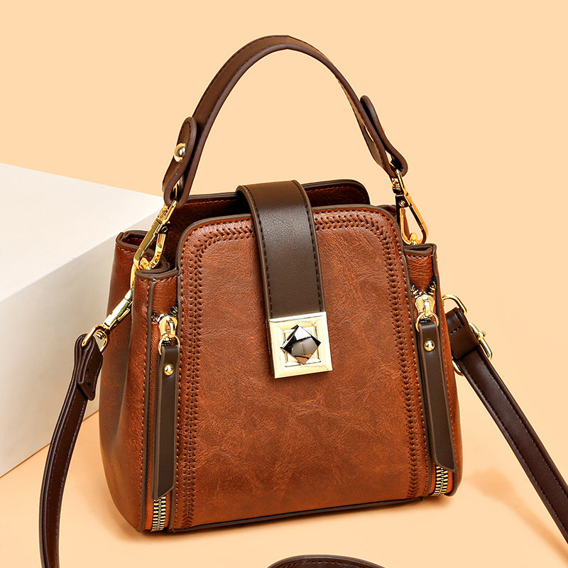 Retro Textured Crossbody Bag