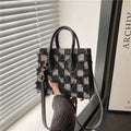 Women’s Plaid Denim Crossbody Bag