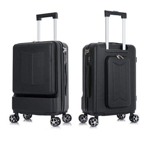 Front & Rear Opening ABS Trolley Case – Silent Wheel Travel Luggage