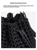 Hand-Woven Windmill Knot Bucket Bag