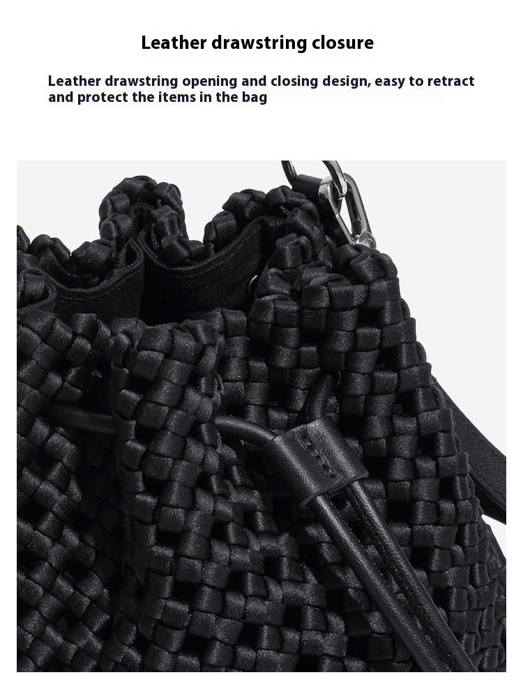 Hand-Woven Windmill Knot Bucket Bag