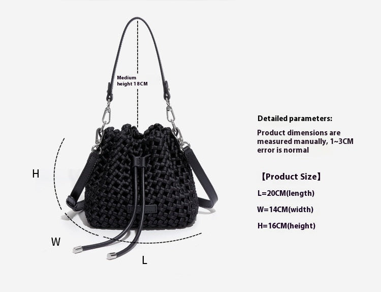 Hand-Woven Windmill Knot Bucket Bag