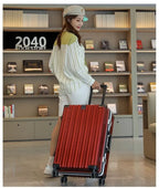 Aluminum Frame Smart Travel Luggage with USB & Cup Holder