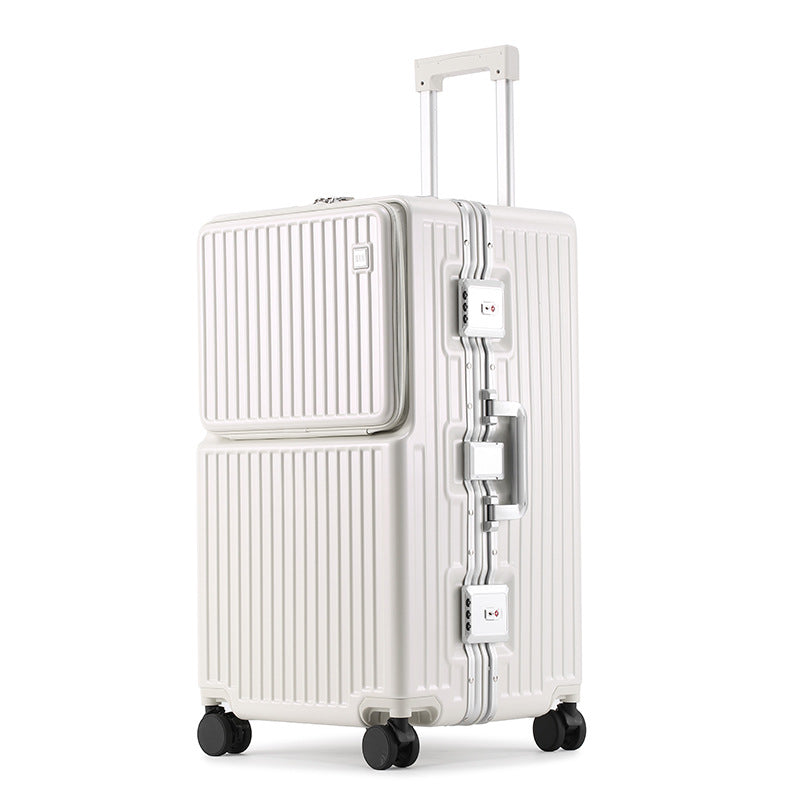 High-End Smart PC Suitcase – Front-Opening USB Travel Luggage