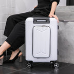 Front & Rear Opening ABS Trolley Case – Silent Wheel Travel Luggage