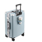 Aluminum Frame Smart Travel Luggage with USB & Cup Holder