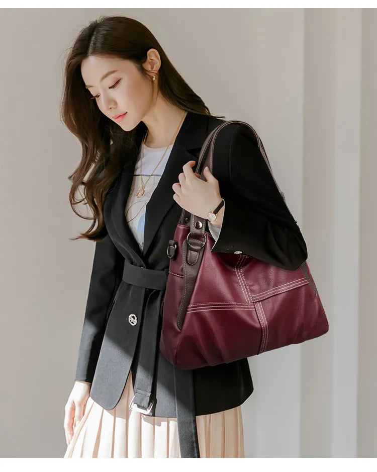 Womens Stylish Versatile Tote And Crossbody Bag